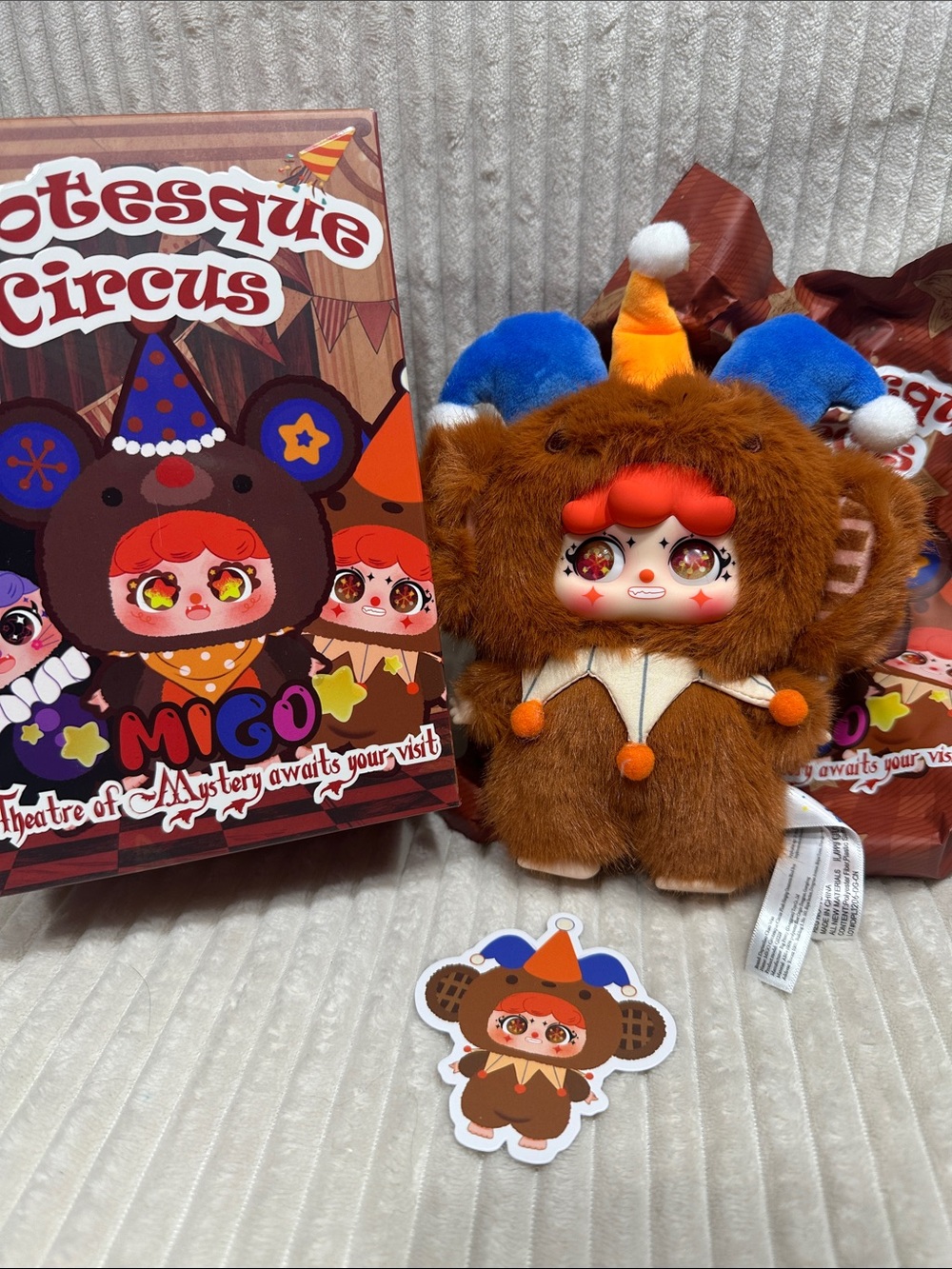 CIRCUS MONKEY-Migo Grotesque Circus Plush.New.Verified.Changing eyes!